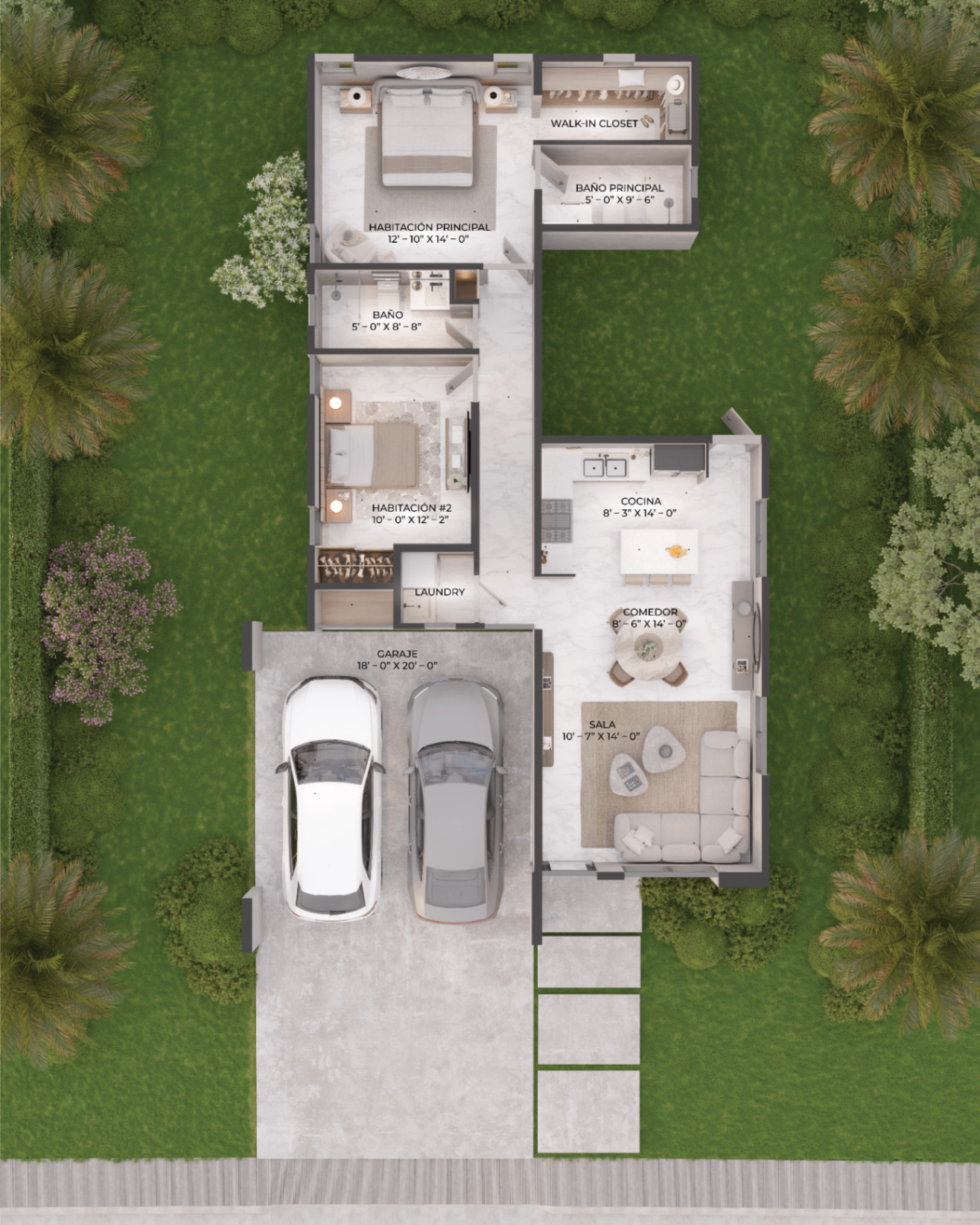 Planta arquitectónica del modelo Amalia