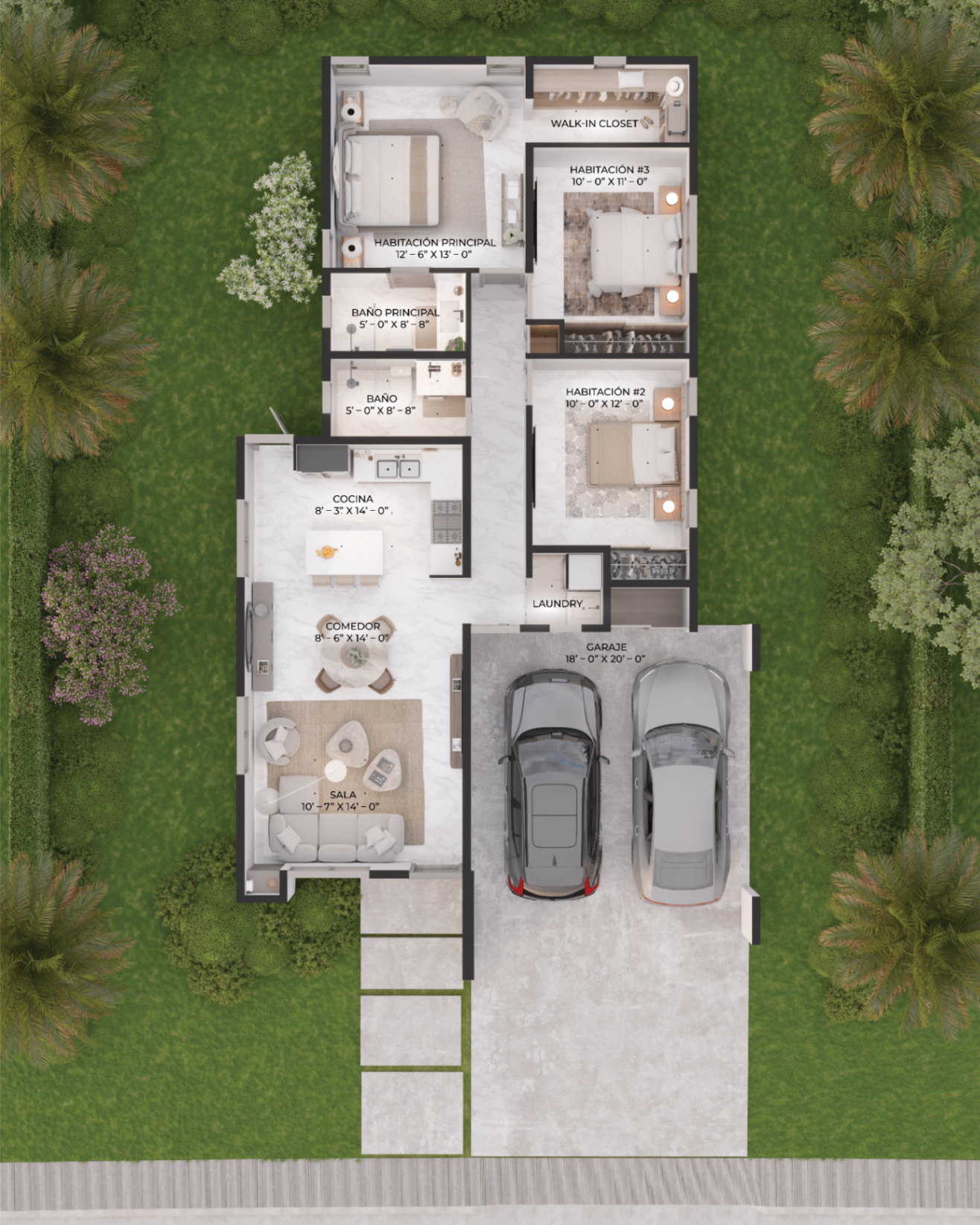 Planta arquitectónica del modelo Isabella